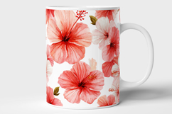 Watercolor Hibiscus Flower Seamless Pattern Product Image 7