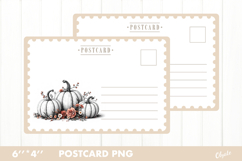 Autumn Card PNG. Pumpkin Postcard PNG Product Image 1