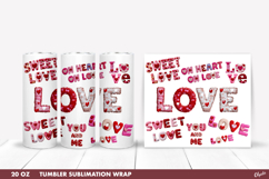Valentine's Day Tumbler Sublimation PNG, 20 OZ Tumbler PNG Product Image 1