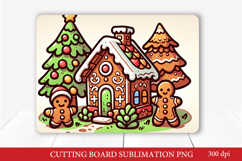 Gingerbread Christmas Cutting Board Sublimation Product Image 1