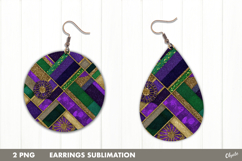 Earring Teardrop Mardi Gras, Earring Round Mardi Gras PNG Product Image 1