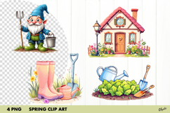 Spring Garden Clipart PNG, Cozy Spring Sublimation Product Image 1