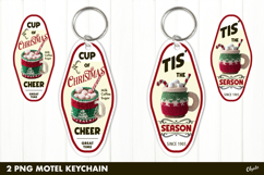 Christmas Motel Keychain PNG. Hot Coffee Quote PNG Product Image 1