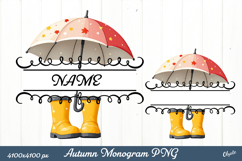 Autumn Monogram Sublimation. Cozy Fall Sublimation PNG Product Image 1