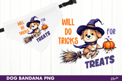 Bandana Dog Sublimation PNG. Halloween Dog Quote Product Image 1