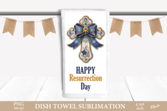 Easter Dish Towel Sublimation, Cross, Religious PNG Product Image 1