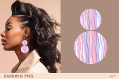 Pastel Earrings Design PNG, Cute Earring Sublimation PNG Product Image 1