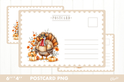 Thanksgiving Card PNG. Turkey Postcard PNG Product Image 1