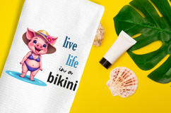 Beach Towel Sublimation. Funny Piggy PNG Product Image 1