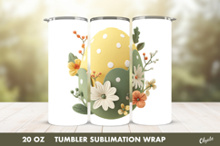 Easter Egg Tumbler Sublimation, 20 OZ Tumbler Wrap PNG Product Image 1