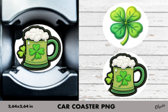 Patrick’s Day Car Coaster PNG, Irish Design PNG Product Image 1