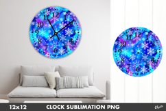 Sparkling Snowflackes, Clock Design PNG Product Image 1