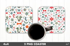 Dog Coaster PNG. Christmas Square Coaster PNG Product Image 1