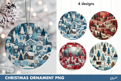 Winter Patchwork Ornament Sublimation PNG Product Image 1