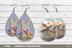Yarn Easter Earring PNG, Knitting Easter Earring Sublimation Product Image 1