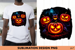 Monster Pumpkin Sublimation. Halloween Tshirt PNG Product Image 1