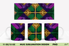 Mardi Gras Mug Sublimation Design, 11 OZ, 15 OZ Mug Wrap Product Image 1