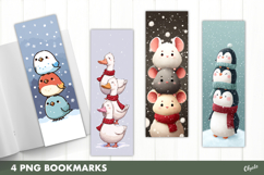 Cute Christmas Bookmark Sublimation PNG Product Image 1