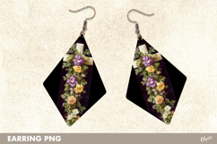 Religious Cross Earrings, Easter Earrings Teardrop PNG Product Image 1