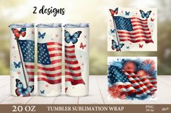 4th Of July Vintage Tumbler Wrap. Independence Day PNG Product Image 1