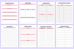 2026 Wellness Journal Bundle Canva Template Product Image 7