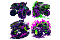 50 Monster Truck Clipart PNG Bundle Product Image 7