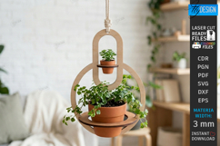 Hanging Plant Pot Holder Laser Cut Bundle | Flowerpot Hanger Product Image 10