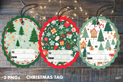 Christmas Gift Tags PNG. Christmas Labels Sublimation PNG Product Image 1