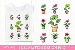 House Plant Sublimation PNG. Floral Sublimation PNG Product Image 1