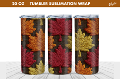 Cozy Fall Crochet Tumbler Wrap. Knitting Leaves Tumbler Product Image 1