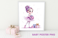 Baby Poster PNG. Cute Lilac Beautiful Ballerina PNG Product Image 1