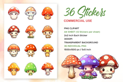 Kawaii Mushroom Sticker Set Product Image 7