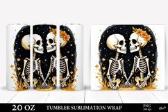 Skeletons in Love Tumbler PNG. Tarot Style Tumbler Product Image 1