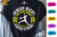 Softball Senior Night Svg, Png, Class Of 2026, Finish Strong Product Image 1