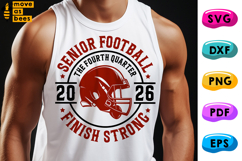 Football Senior Svg, Png, Senior Night, Class Of 2026 Shirt Product Image 1
