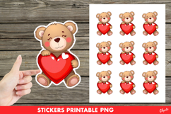 Valentine’s Sticker PNG, Cute Teddy Bear PNG Product Image 1