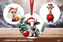 Cute Christmas Animal Ornament, Christmas Ornament PNG Product Image 1
