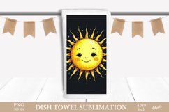 Celestial  Dish Towel Sublimation. Black Magic Sun PNG Product Image 1