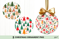 Christmas Ornament Sublimation. Christnmas Round Sign PNG Product Image 1