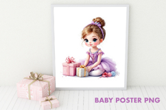 Baby Poster PNG. Cute Lilac Beautiful Ballerina PNG Product Image 1