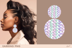 Pastel Earrings Design PNG, Cute Earring Sublimation PNG Product Image 1