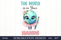 Back to School Sublimation. Cute Character Globe Product Image 1