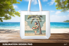 Funny Lady on the Beach PNG, Retro Summer PNG Product Image 1