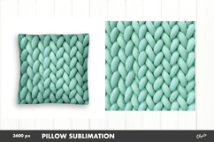 Pillow Faux Yarn Style Sublimation PNG, Crochet Pillow PNG Product Image 1