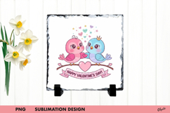Valentine Birds Slate Sublimation, Lovery Birds PNG Product Image 1