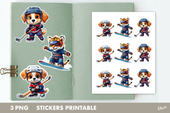 Sport Animal Stickers PNG, Winter Sport Stickers PNG Product Image 1