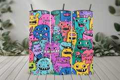 Cute Monster Doodle Art Seamless Pattern and Digital Paper Product Image 8