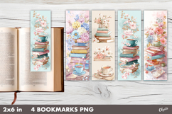 Watercolor Spring Book Bookmark PNG Product Image 1