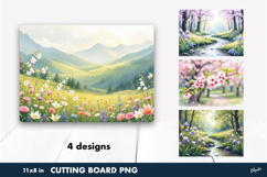 Spring Landscape Cutting Board PNG Product Image 1