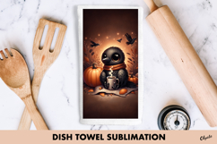 Halloween Dish Towel Sublimation. Halloween Crow PNG Product Image 1